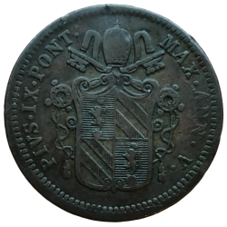 ½ Baiocco 1851. Pio IX...